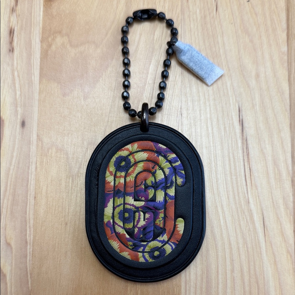 SOLD - NWOT Coach Medallion Hangtag With Kaffe Fassett Print